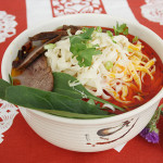 Noodle Soup with Beef and Chinese Green